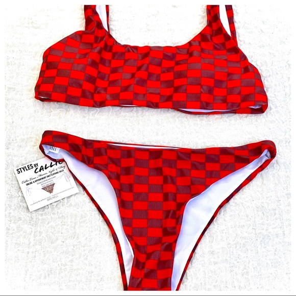 🎉HP NWT Sexy & Sporty Checkered Scoop 2Pc Bikini - Picture 7 of 13